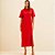 Vestido Mid Forum Basic Ve26 Vermelho Feminino - Imagem 1