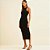 Vestido Mid Forum Canelado Ve26 Preto Feminino - Imagem 3