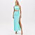 Vestido Longo Lança Perfume Ombro Único Pr26 Azul Feminino - Imagem 1