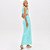 Vestido Longo Lança Perfume Ombro Único Pr26 Azul Feminino - Imagem 7