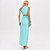 Vestido Longo Lança Perfume Ombro Único Pr26 Azul Feminino - Imagem 2