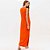 Vestido Super Midi Lança Perfume Friso Ve26 Laranja Feminino - Imagem 2