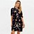 Vestido Curto Lança Perfume Estampado Ve26 Preto Feminino - Imagem 1
