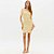 Vestido Curto Lança Perfume Canelado Ve26 Amarelo Feminino - Imagem 3