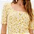 Vestido Curto Lança Perfume Canelado Ve26 Amarelo Feminino - Imagem 4