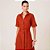 Vestido Chemise Dudalina Midi Liso Ve26 Laranja Feminino - Imagem 4