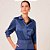 Camisa Dudalina Seda Lisa Ve26 Azul Feminino - Imagem 3