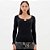 Blusa Lança Perfume Canelada Manga Longa Ou26 Preto Feminino - Imagem 1