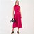 Vestido Midi Colcci Evasê Franzido Ou26 Rosa Feminino - Imagem 1