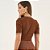 Blusa Canelada Colcci Iconic Listras Ou26 Marrom Feminino - Imagem 2