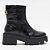 Bota Lança Perfume Coturno Enfeite Ou26 Preto Feminino - Imagem 1