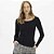 Blusa Lança Perfume Manga Longa Canelada In26 Preto Feminino - Imagem 1