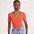 Camiseta Canelado Colcci Gola V In26 Laranja Feminino - Imagem 1