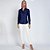 Camisa Dudalina Luxury Cetim Stretch In26 Marinho Feminino - Imagem 4