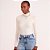 Blusa Canelado Colcci Gola Alta In26 Off White Feminino - Imagem 1