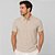 Camisa Polo Dudalina Gola Favo Friso Pr27 Bege Masculino - Imagem 1