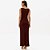 Vestido Super Midi Lança Perfume Canela Pr27 Marrom Feminino - Imagem 2