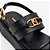 Sandália Anabela Lança Perfume Flat Elo Pr27 Preto Feminino - Imagem 4