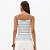 Blusa Canelada Lança Perfume Alça Listrad Pr27 Azul Feminino - Imagem 2