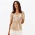 Blusa Canelada Lança Perfume Short Slv Pr27 Dourado Feminino - Imagem 1