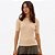Blusa Canelada Lança Perfume Manga Curta Pr27 Bege Feminino - Imagem 1