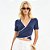 Blusa Colcci Faixas Pr27 Azul Feminino - Imagem 1