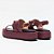 Sandália Anabela Lança Perfume Flat Elo Pr27 Bordô Feminino - Imagem 3