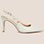 Scarpin Slingback Dudalina Couro Ve27 Off White Feminino - Imagem 1