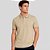 Camisa Polo Dudalina Mc Frisos Degradê Ve27 Bege Masculino - Imagem 1