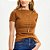 Blusa Colcci Slim Canelada Ve27 Marrom Feminino - Imagem 1