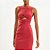 Vestido Canelado Colcci Open Midi Ve27 Vermelho Feminino - Imagem 5