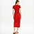 Vestido Canelado Colcci Midi Ve27 Vermelho Feminino - Imagem 2