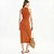 Vestido Canelado Colcci Midi Letter Ve27 Laranja Feminino - Imagem 2