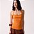 Blusa Canelada Colcci Clean Av27 Laranja Feminino - Imagem 1