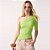 Blusa Canelada Colcci Ombro Unico Av27 Verde Feminino - Imagem 1