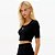 Blusa Lança Perfume Cropped Manga Curta Ve27 Preto Feminino - Imagem 1