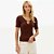 Blusa Canelada Lança Perfume Ve27 Marrom Feminino - Imagem 1