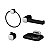 KIT ACESSÓRIOS PARA BANHEIRO HERC TIVOLI PRETO/CROMADO 4PC - Imagem 1