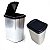 02 Lixeiras Cesto 9 L Click Label Coz. E Banheiro Tipo Inox - Imagem 1