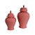 Pote Decorativo Cerâmica Com Tampa Rosa Pequeno Decoração - Imagem 2
