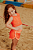 short infantil duplo tela laranja - Imagem 2