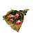 Buque de 6 rosas cor de rosa com folhagem - Imagem 1
