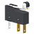 Microrutor Subminiatura 5A, 1Na+1Nf, Alavanca Rígida Curta Com Rolete, Terminal Faston 2,8X0,5Mm MM2J1NF Kap - Imagem 1