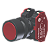 Botão Compacto Raso Vermelho Moldura Redonda 2Nf P/ Furo 22Mm C9BNR02 Kap - Imagem 1