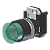 Botão Luminoso Emergência Verde Moldura Redonda P/ Furo 22Mm C2XL3V Kap - Imagem 1
