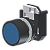 Botão Raso Azul Moldura Redonda P/ Furo 22Mm C2XBNZ Kap - Imagem 1