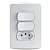 Conj 1 Interruptor Simp + 1 Interruptor Paralelo + 1 Tomada 2P+T 10A 250V Pl/Br S3B69060 SCHNEIDER - Imagem 1