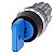 Interruptor De Chave O M R 22 Mm Redondo Metal De Alto Brilho Número Do Fecho 73038 Azul Com 2 Chaves 3 Posições De Comutação I-O-Ii De Encaixe Ângulo De Comutação 2x45 10 30h/12h/13 30h Retirada Da Chave O Interruptor De 3SU1050-4GL01-0AA0 Siemens - Imagem 1