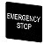 Placa De Designação Para Encaixar Ou Colar No Suporte De Placa Tamanho Da Etiqueta 27x27 Mm Placa Preta Inscrição Em Branco Com Inscrição Emergency Stop Placa De Designação Para A Inscrição Dos Aparelhos De Comando E 3SU1900-0AE16-0DA0 Siemens - Imagem 1