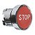 Cabeçote Para Botão Ø22Mm Metálico, Faceado, Retorno Por Mola, Vermelho, "Stop" ZB4BA434 SCHNEIDER - Imagem 1